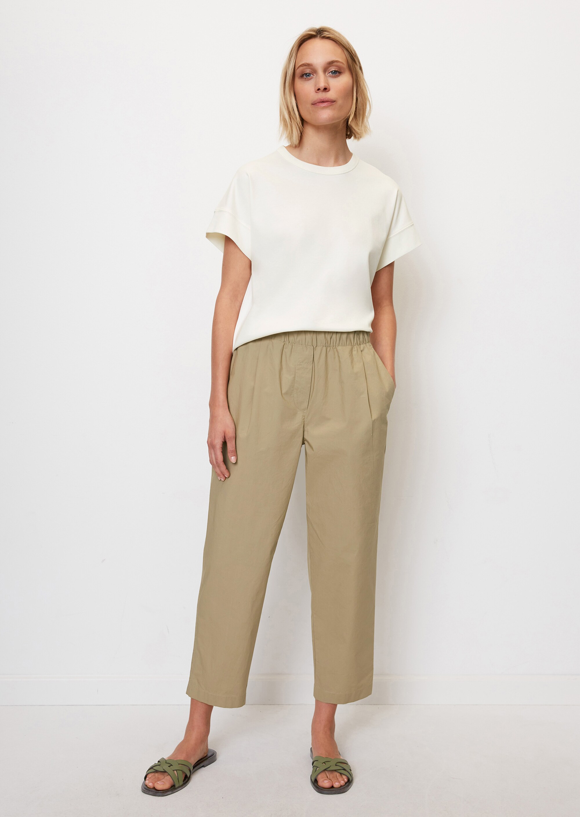 Hose im Joggpants-Stil aus Papertouch-Popeline