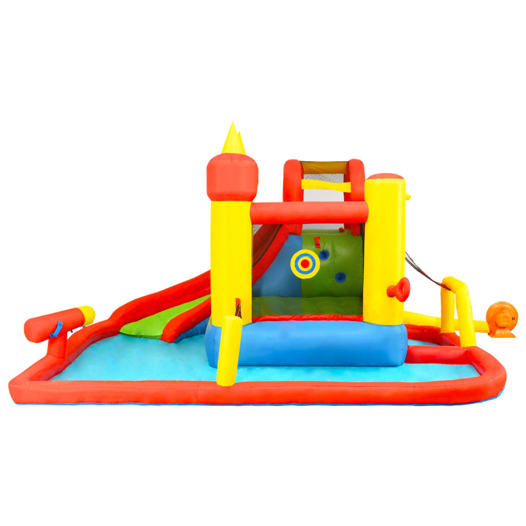 Castelo inflável Happy Hop com escorregador e piscina 410x385x220 cm