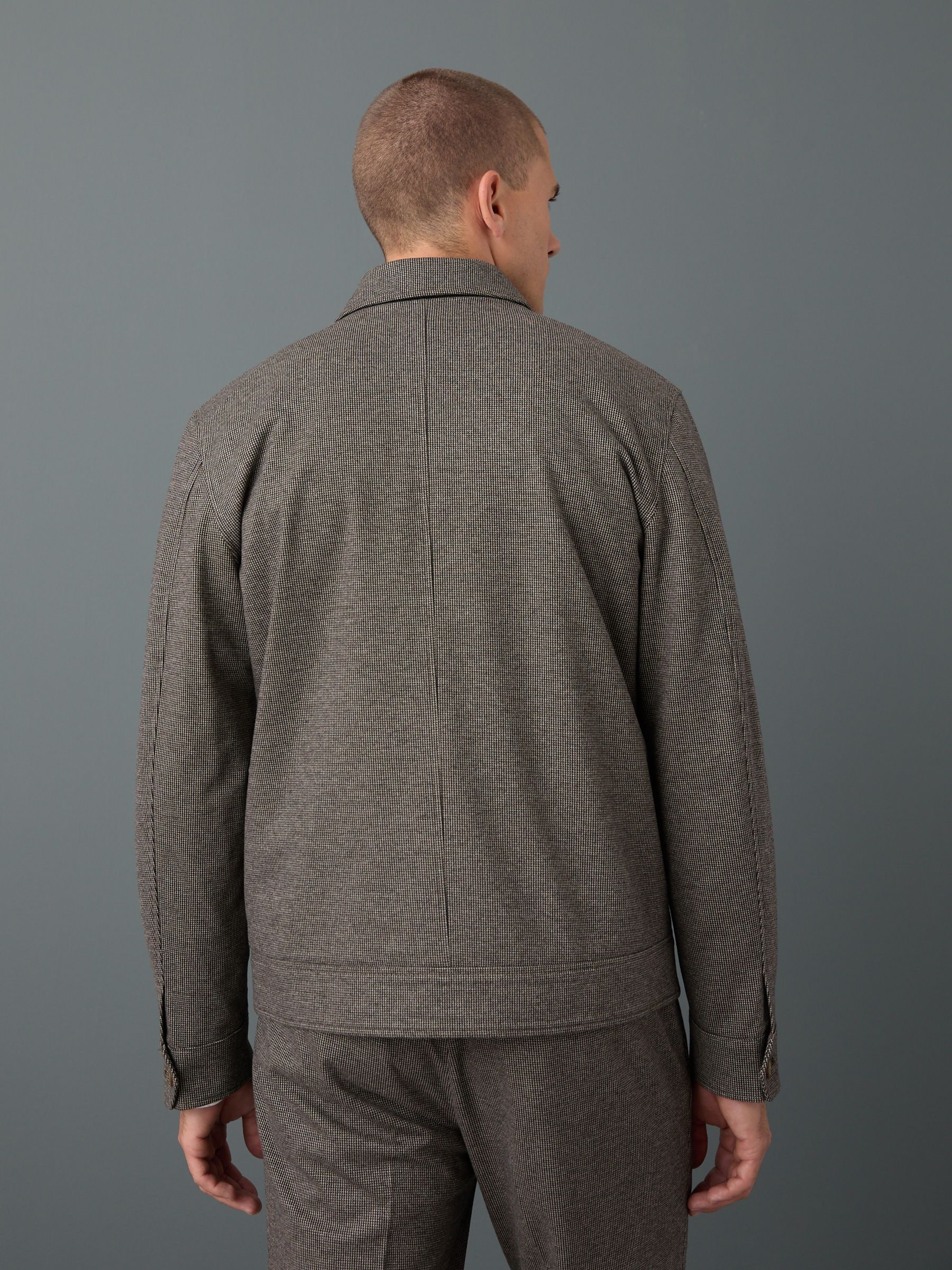 Bruin - Slim Jack van geweven jersey met stretchy