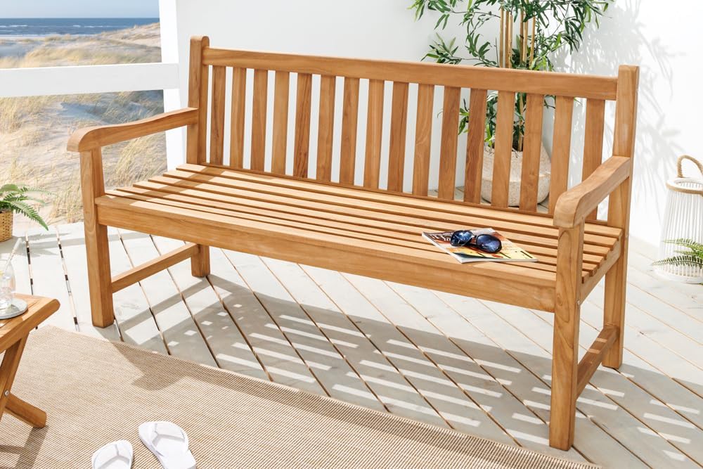 riess-ambiente.de Outdoor Gartenbank Empire Teak 160cm Natur Teakholz