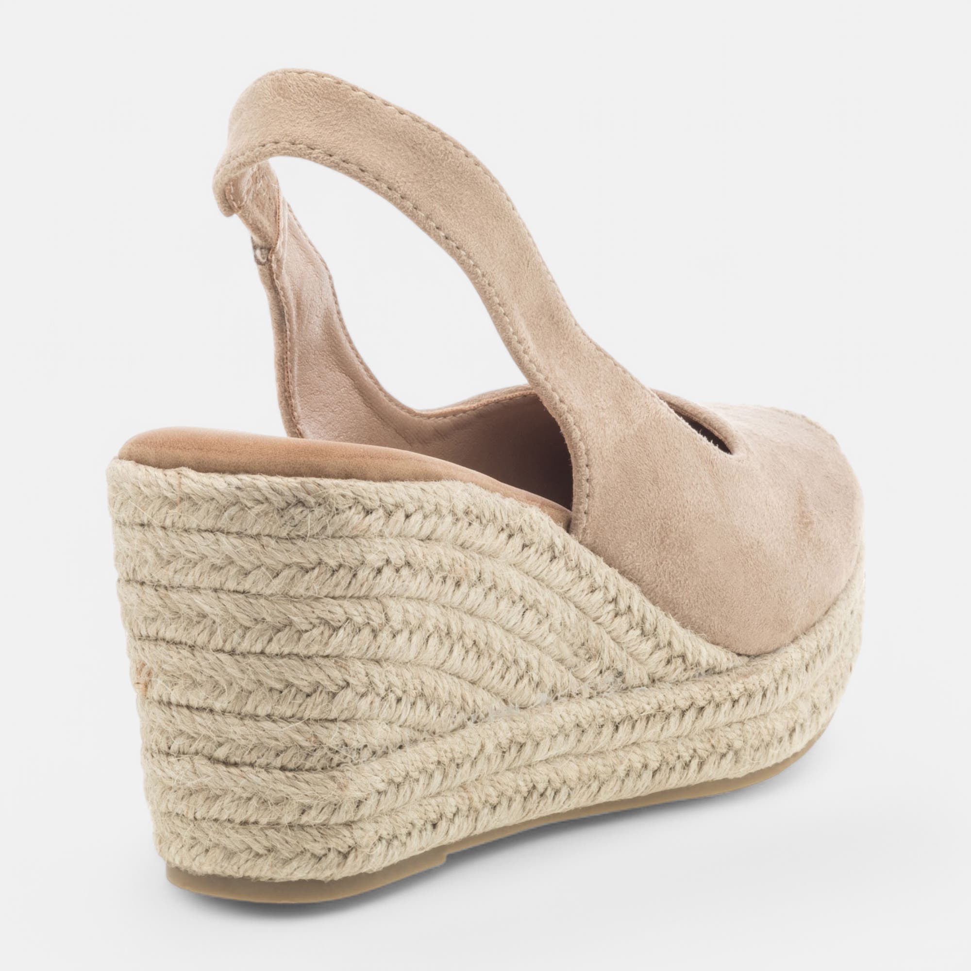Espadrilles à talon compensé Femme beige