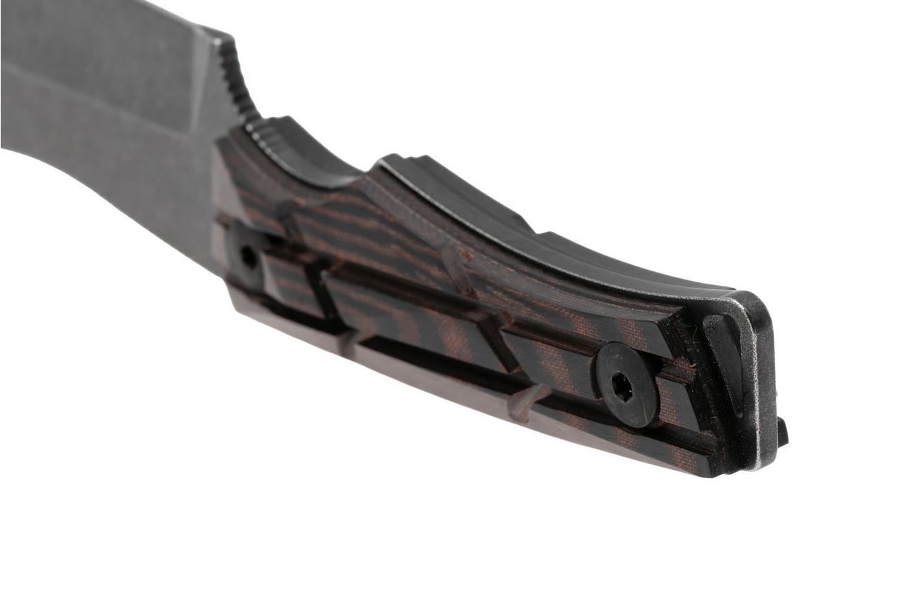 WOOX Bad Boy Hunter BUKNF06101 Acid Stonewashed D2, X-Grip Brown Micarta, jachtmes