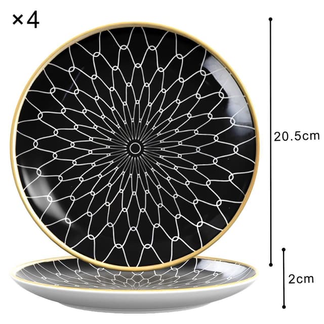 4x Porcelænstallerken Tallerken Serveringstallerken