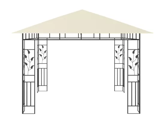Belvédère avec moustiquaire 3x3x2,73 m Crème 180 g/m²