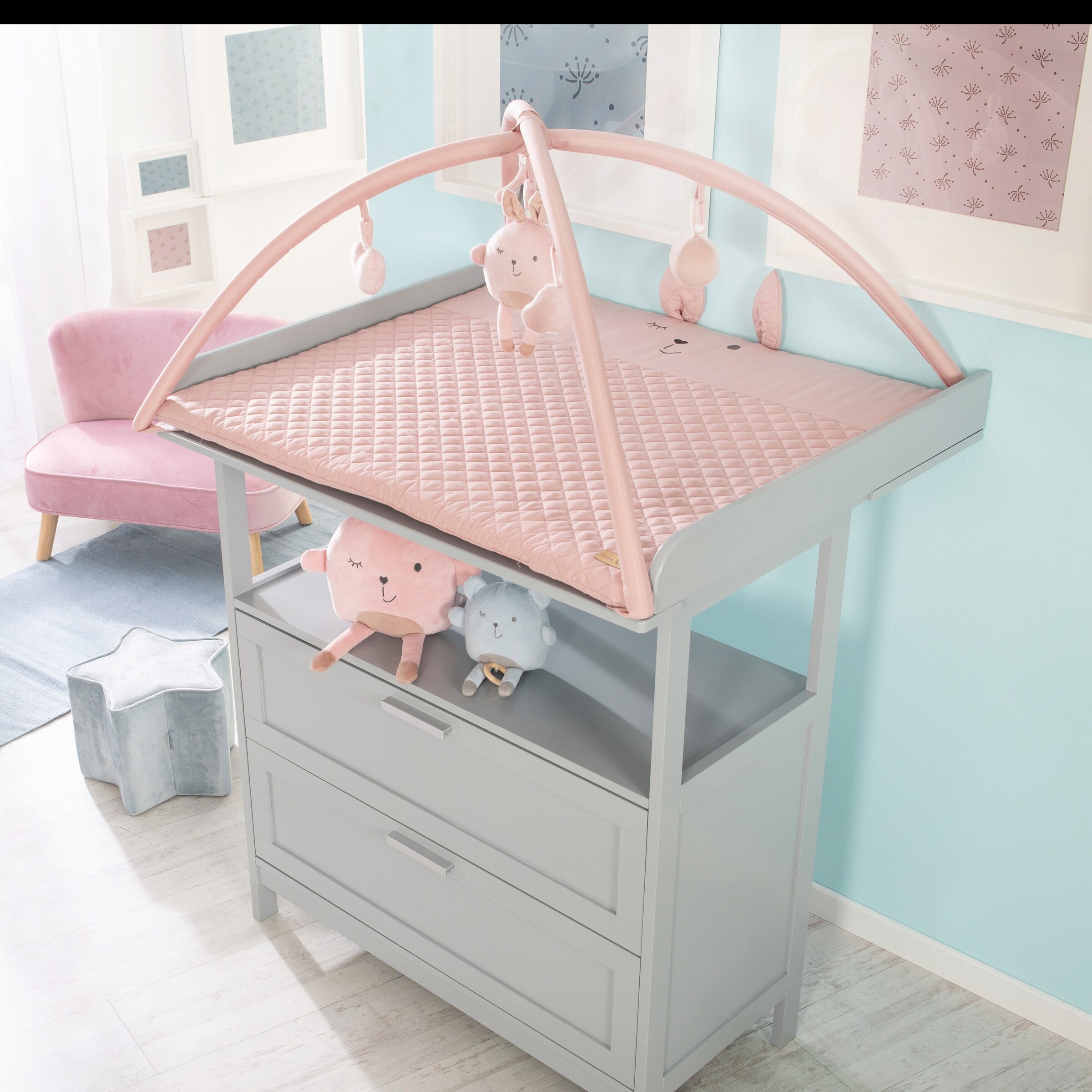 roba Krabbeldecke mit Spielbogen roba Style rosa