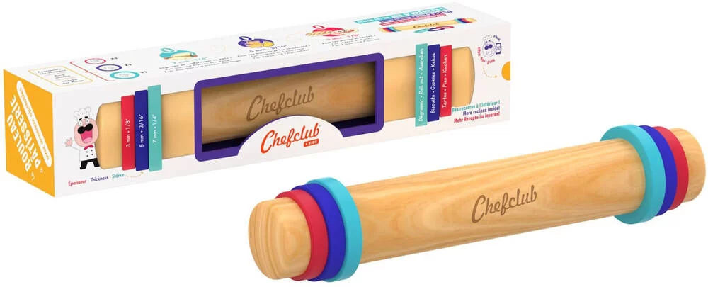 CHEFCLUB KIDS - ROULEAU A PATISSERIE AVEC ANNEAUX AJUSTABLES