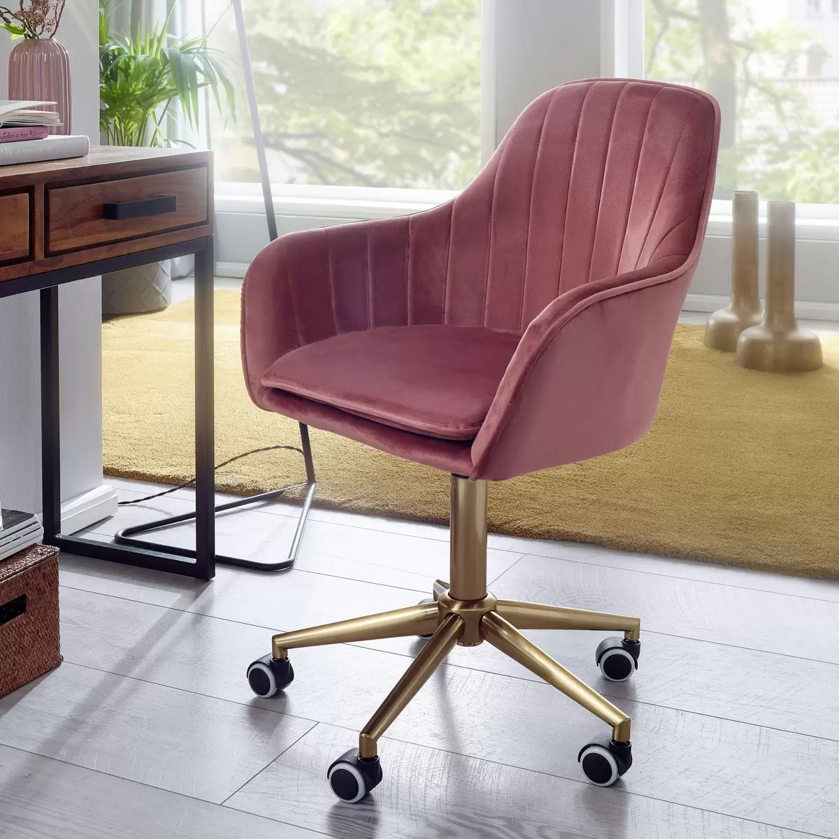 Bürostuhl Almeria gold,rosa