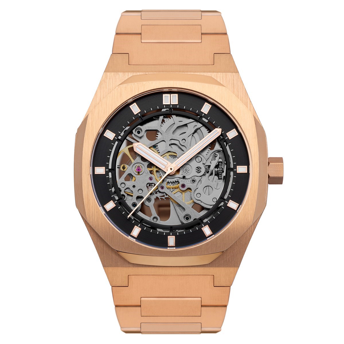 Montre automatique squelette en acier inoxydable DRAKE