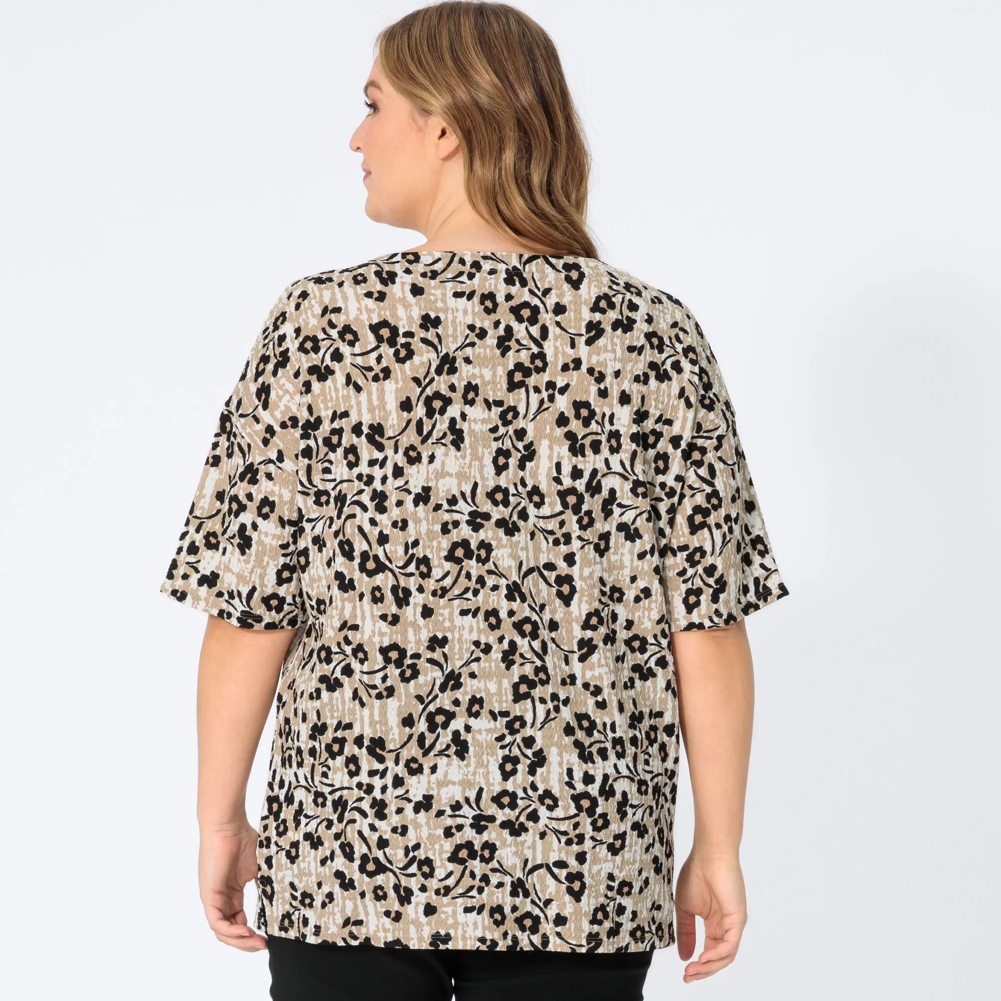 Damen-T-Shirt mit Blumenmuster, große Größen
