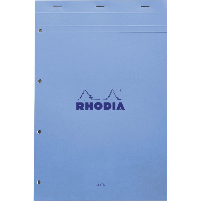 Bloc de bureau Rhodia Couleurs N°20 21 x 31,8 cm agrafé couverture couleur - grands carreaux - 80 feuilles perforés 4 trous