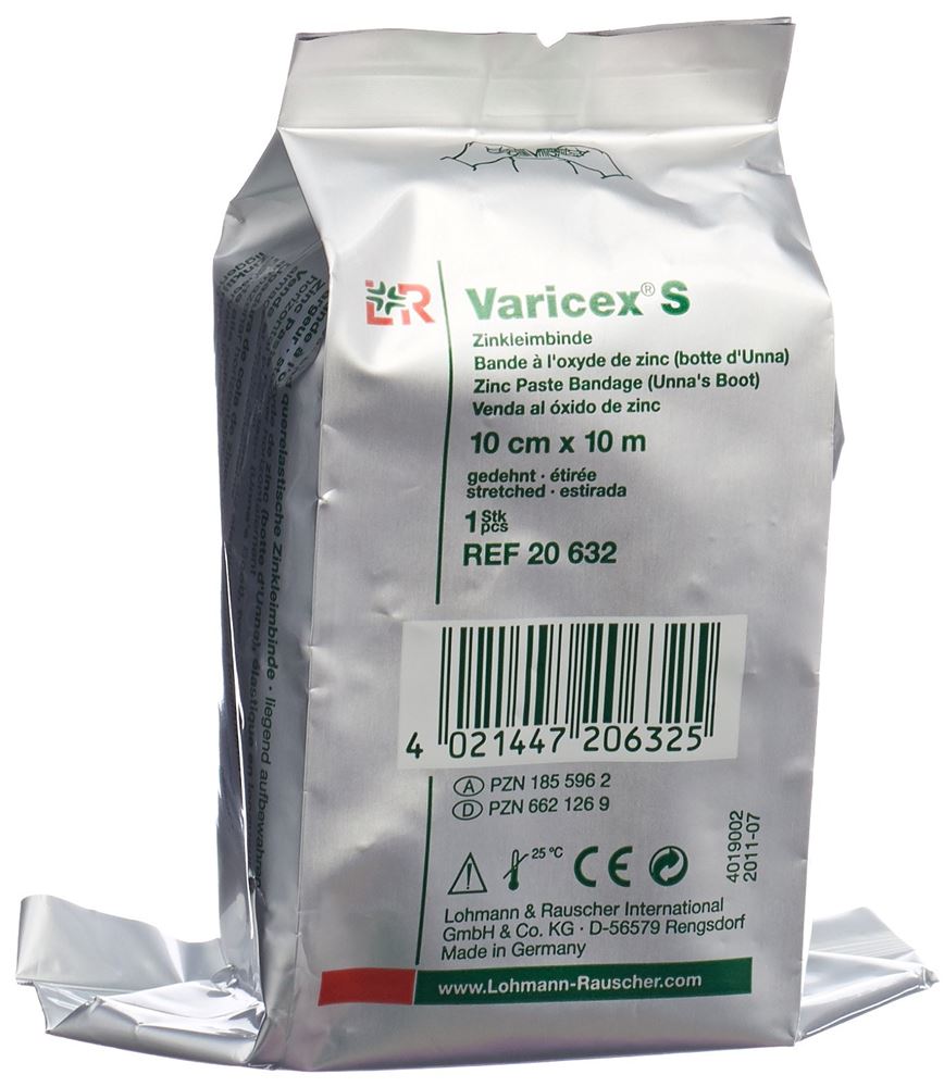 VARICEX S Zinkleimbinde 10cmx10m 1 Stk