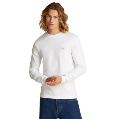 Tee-shirt à manches longues homme Woven Label Waffle CALVIN KLEIN