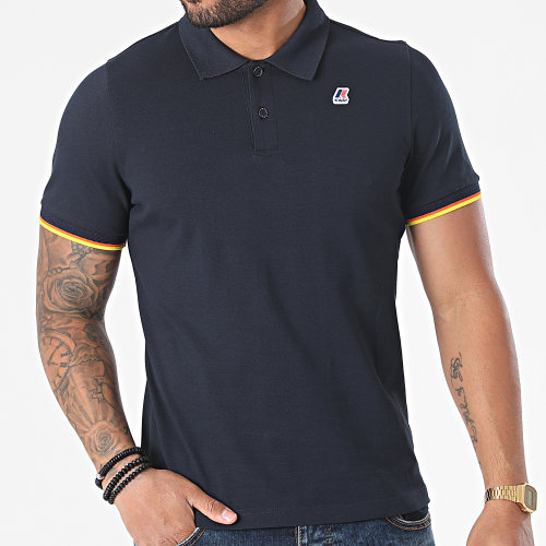 Polo Manches Courtes Vincent Contrast Stretch K008J50 Bleu Marine