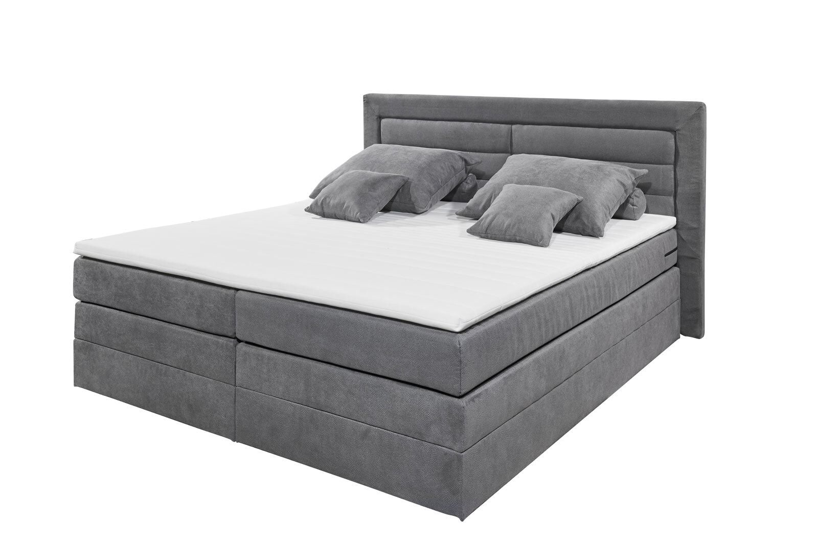 Boxspringbett Saba 2, Grau, 180 x 200 cm