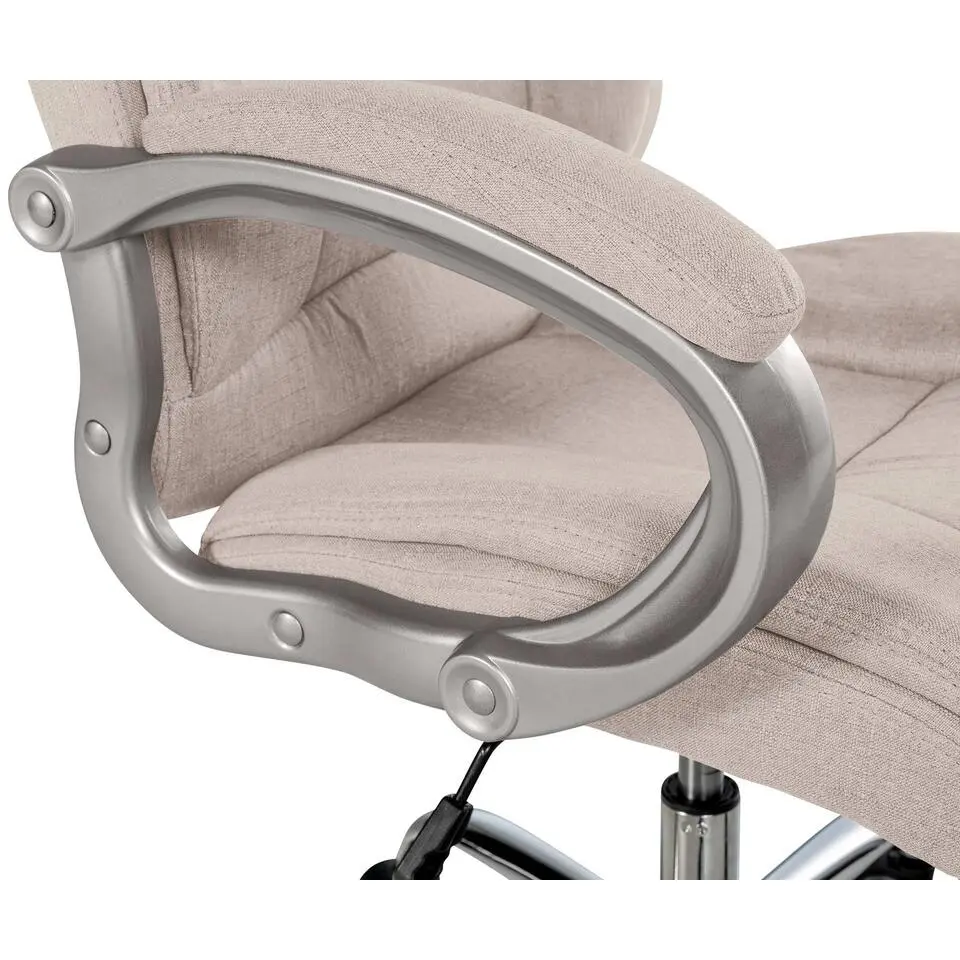 CLP Bureaustoel XL Apoll chroom Frame - Stof - creme