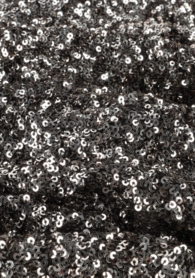 ACCESS zilveren access mini jurk sequin mini dress with v necklin