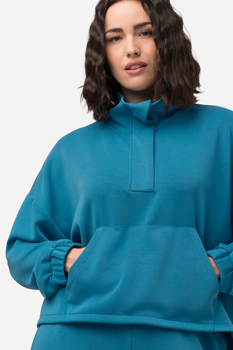 Sweatshirt, Stehkragen, Oversized, Langarm