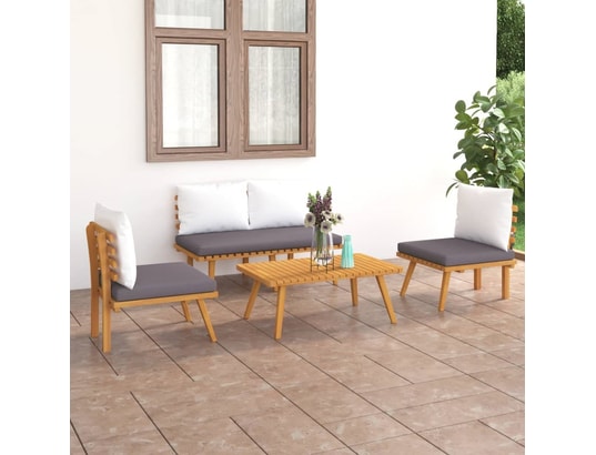 LES TENDANCES - Salon extérieur Salon de jardin-blanc-3 places-60x65x65-409762