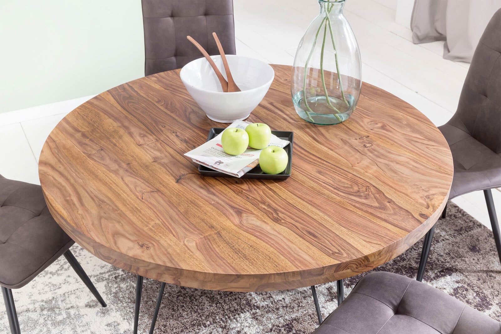 Esstisch Bagli Massivholz braun/schwarz