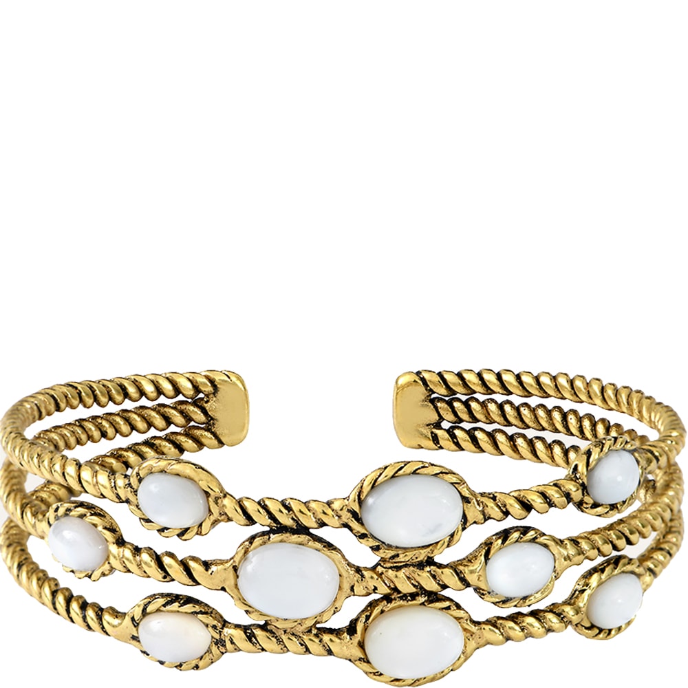 Bracelet multi-rangs Arizona - Métal doré & nacre