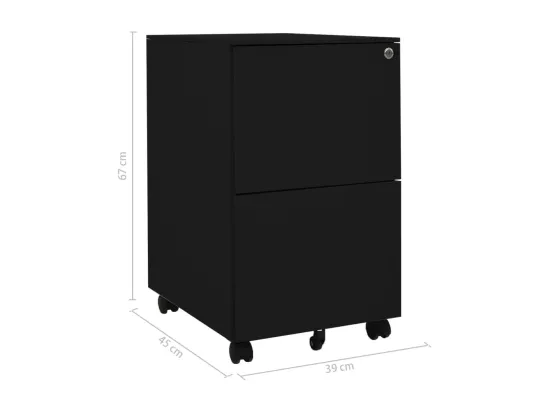 Classeur mobile Noir 39x45x67 cm Acier