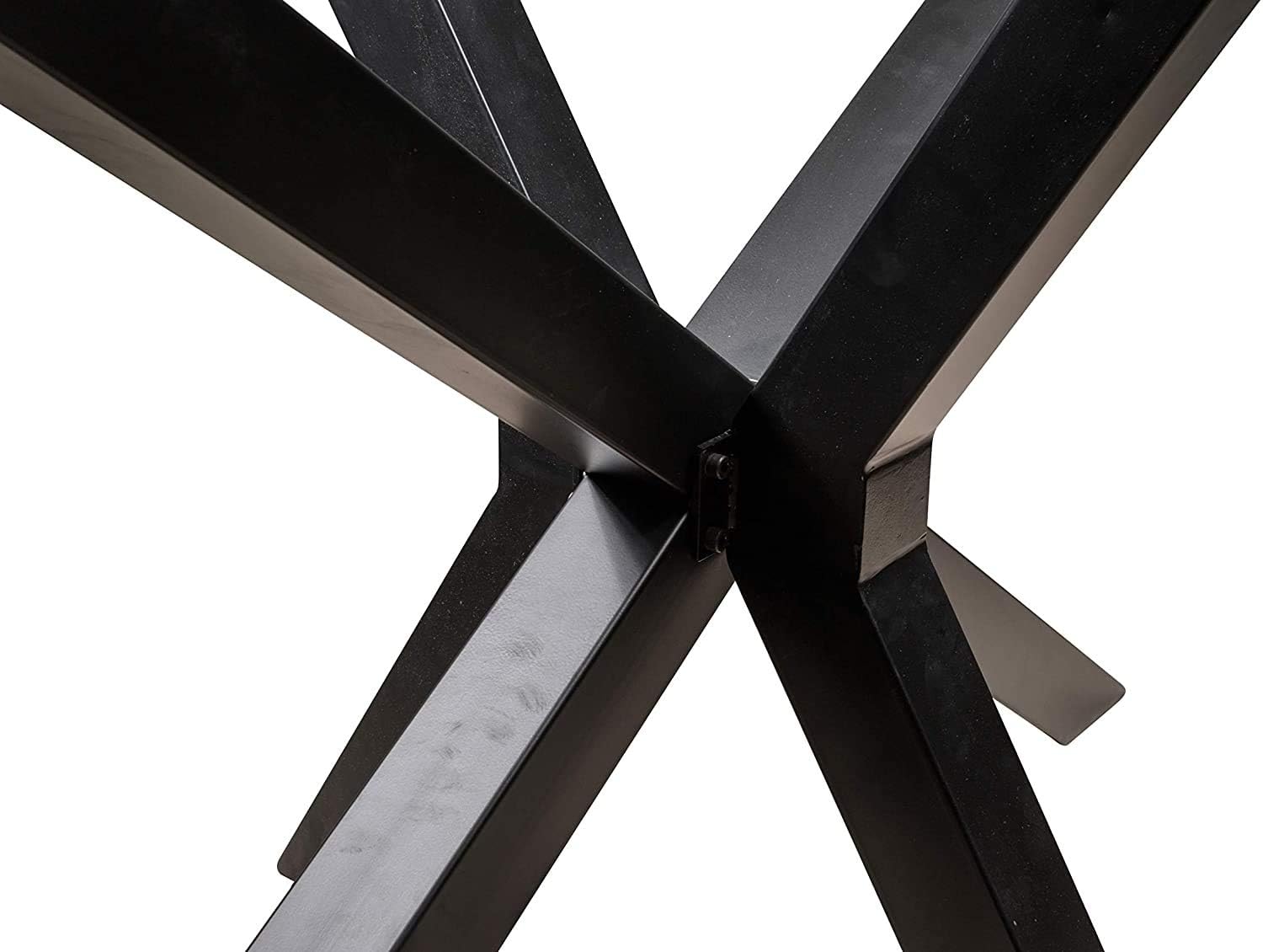 SAM Esszimmertisch 120x80cm Quincy, echte Baumkante, Akazienholz nussbaumfarben, massiver Baumkantentisch mit Spider-Gestell Mattschwarz, Tischplatte 26 mm
