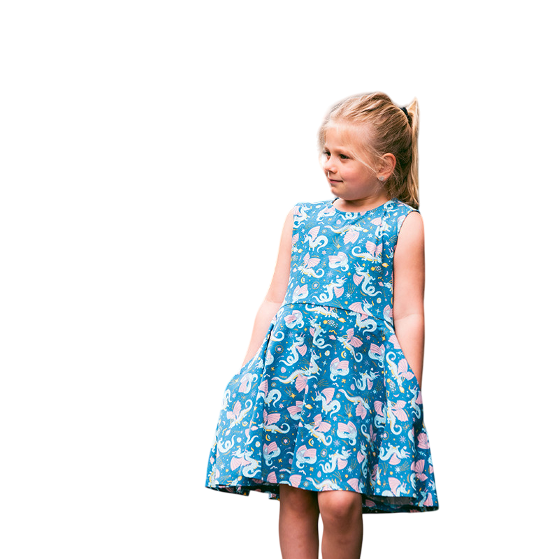 Drachen Kleid Blau
