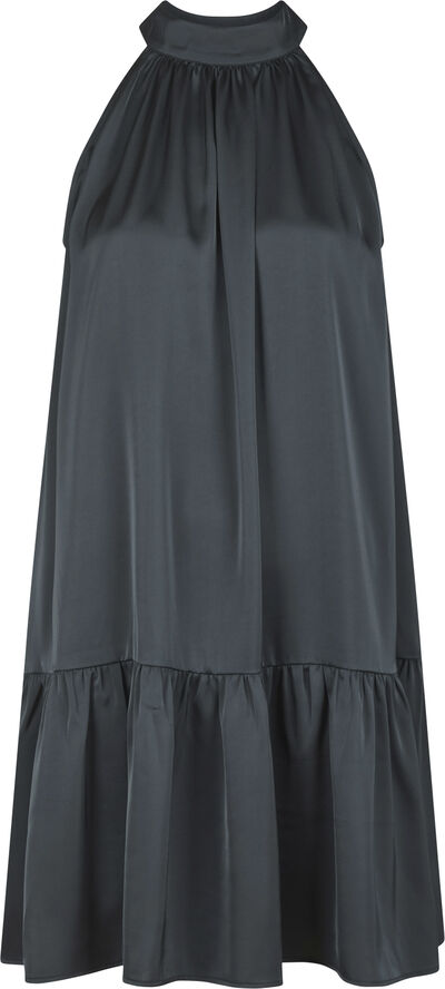 Neo Noir Aladia Drapy Satin Dress Dark blue