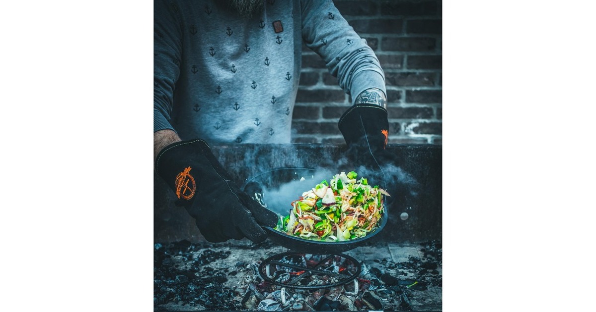 The WindmillLeren BBQ handschoenen  (Zwart)