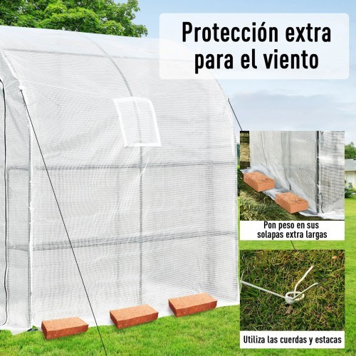 Estufa Outsunny com Prateleiras de Parede, Branca