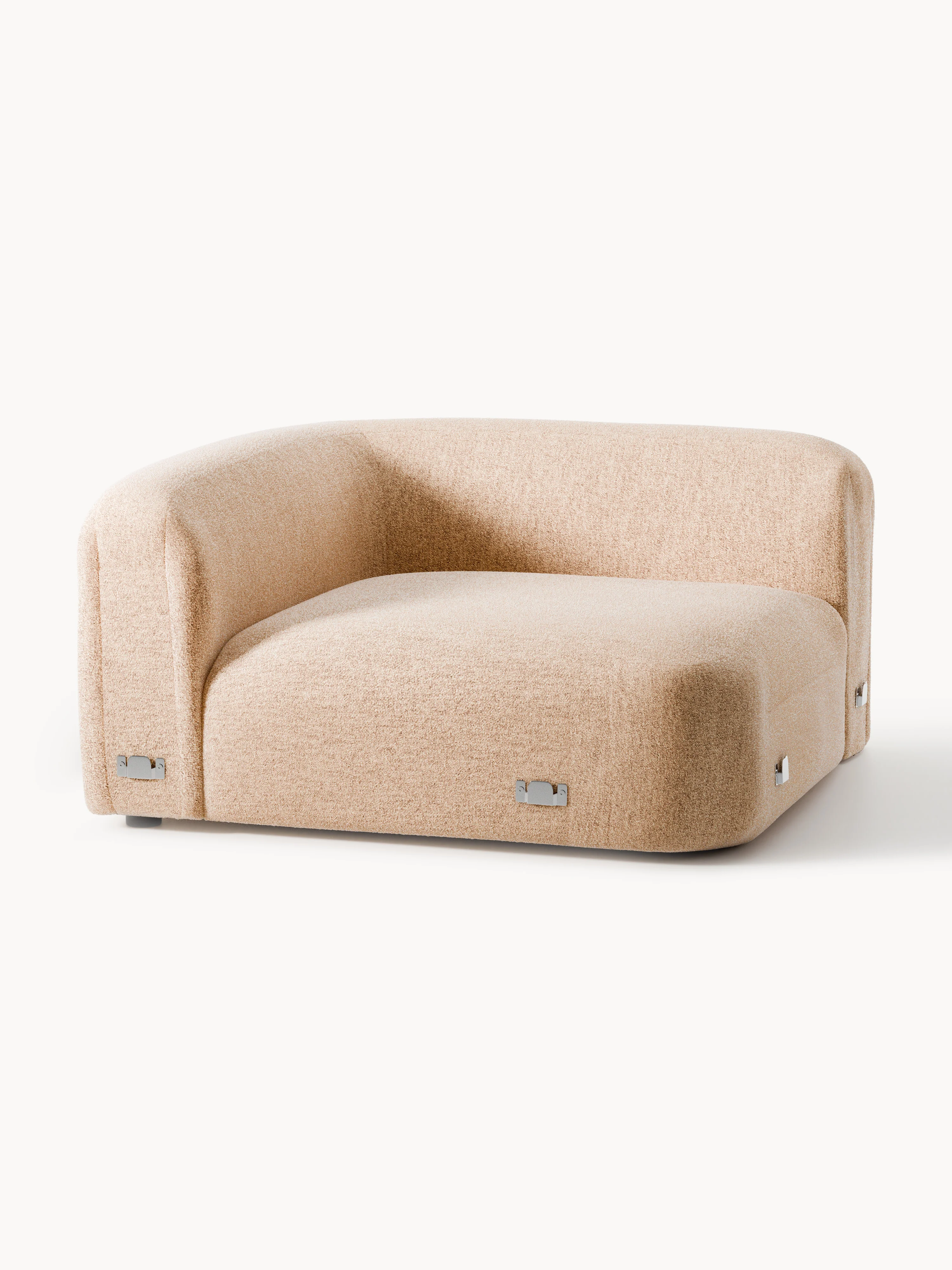 Afgeronde hoekmodule Wolke van bouclé