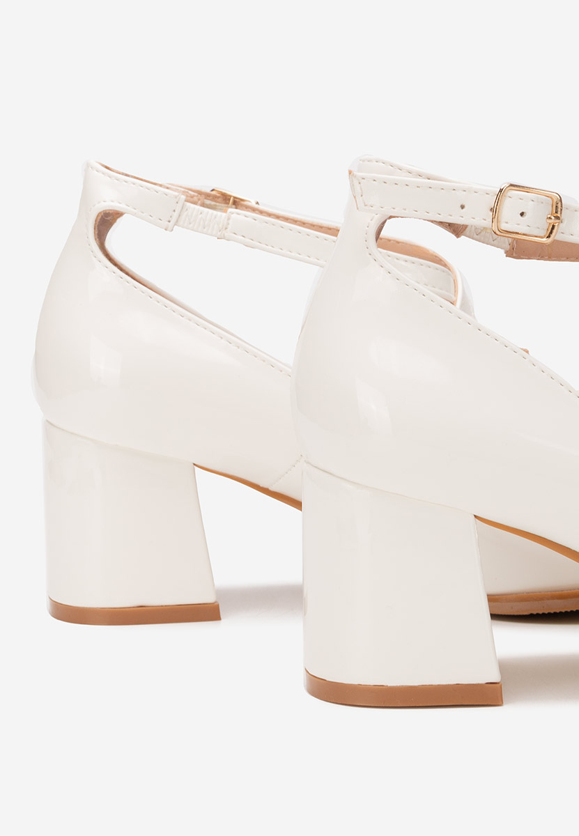 Chaussures à talon épais blancs Enoida