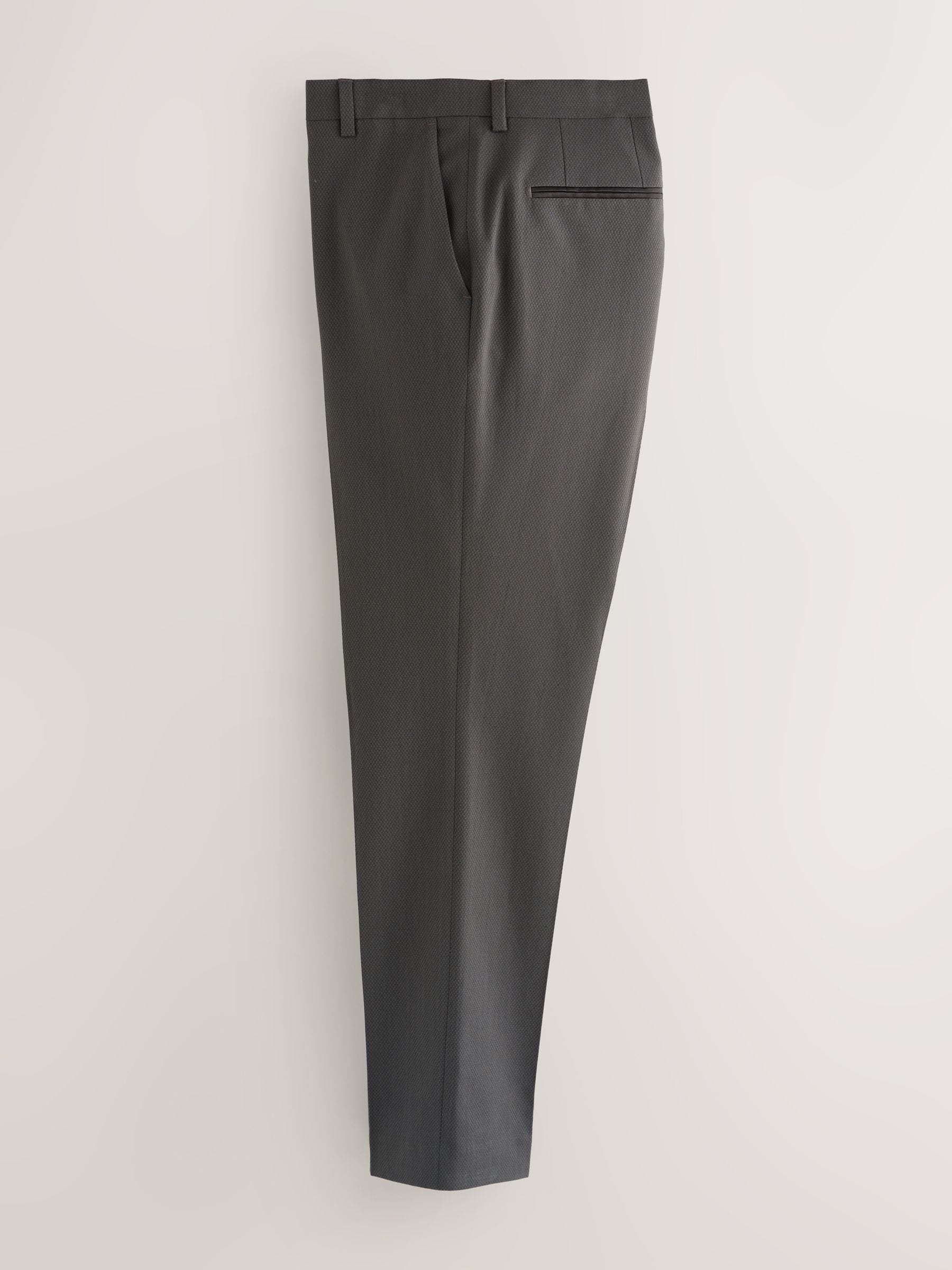 Antraciet - Strakke Pasvorm - Pantalon in smokingstijl