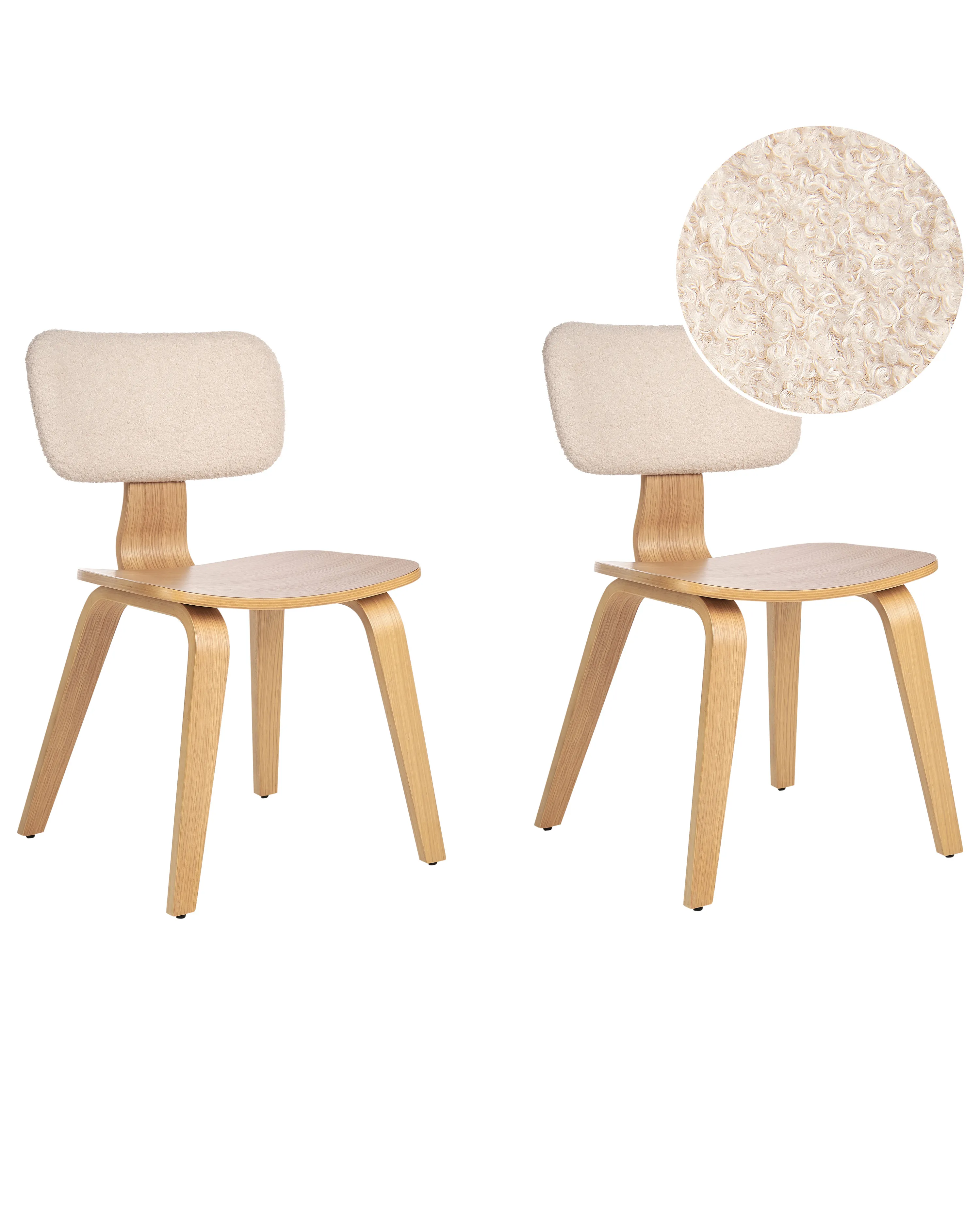 Set van 2 eetkamerstoelen LUCINDA Hout Lichtbruin