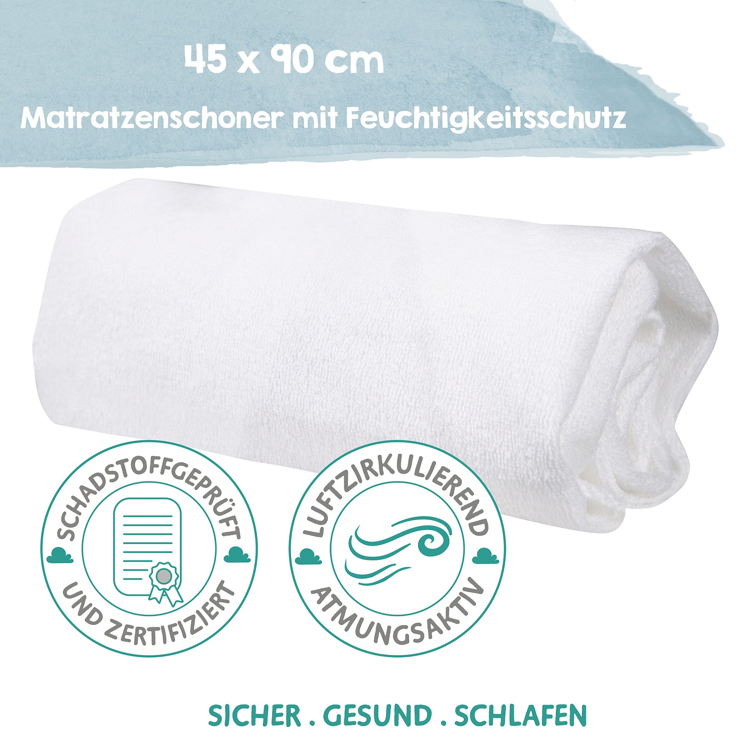 roba Spannbettlaken mit Feuchtigkeitsschutz, 45x90 cm safe asleep®
