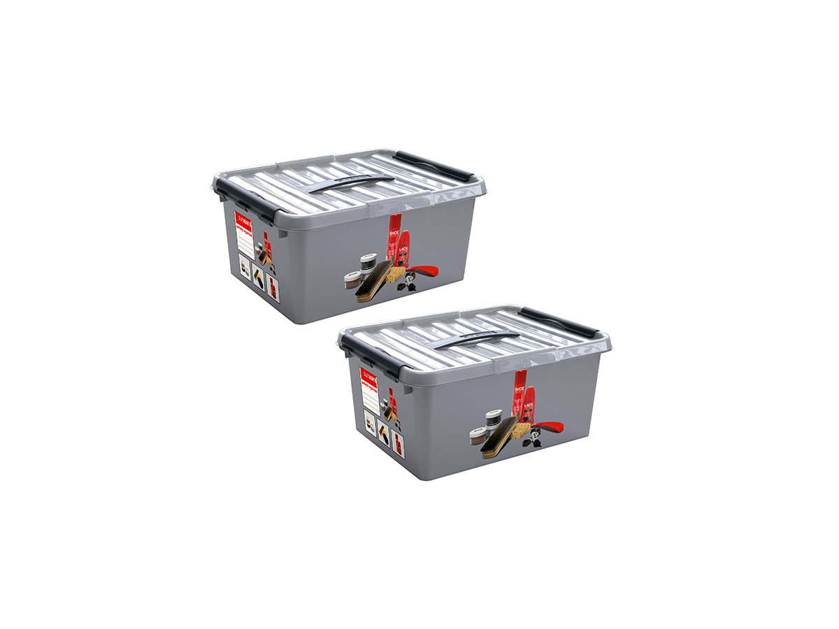 Sunware Q-line 6 liter schoenpoetsdoos met inzet - set van 2