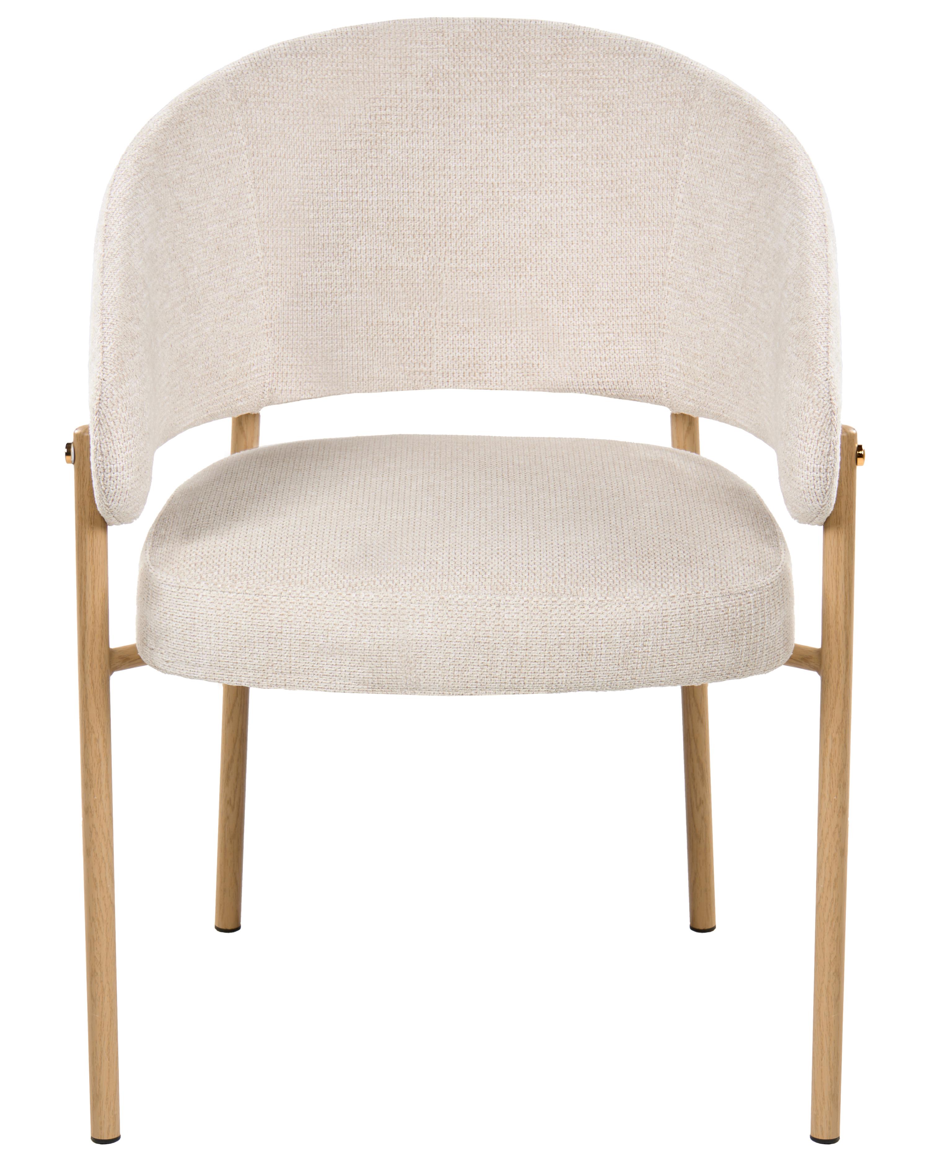 Set van 2 eetkamerstoelen ZANE Stof Lichtbeige