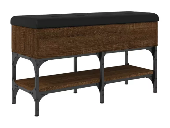 Banc à chaussures chêne marron 82x32x45 cm bois d'ingénierie