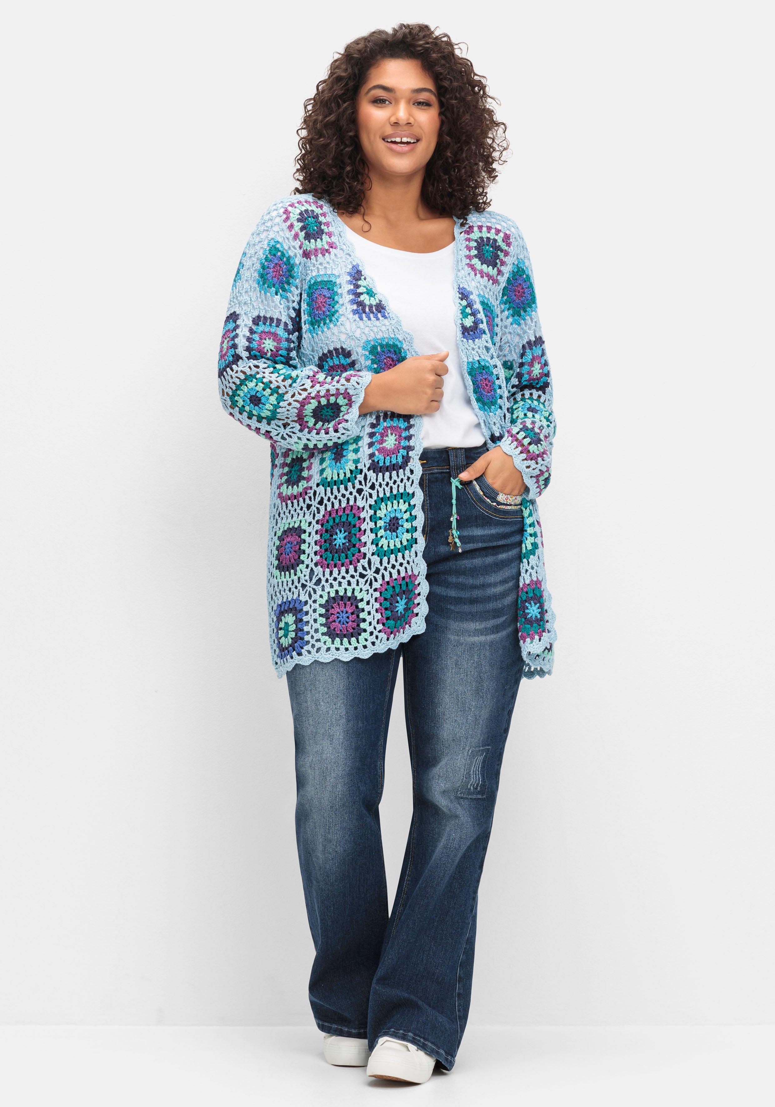 Strickjacke in Häkeloptik, mit Crochet-Muster