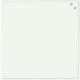 Tableau verre naga magnétique 45x45cm                       kit fixation mur coloris blanc
