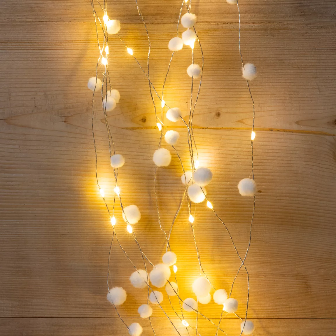Guirlande lumineuse grappe 100 LED (1,35 m) Neige Blanc chaud