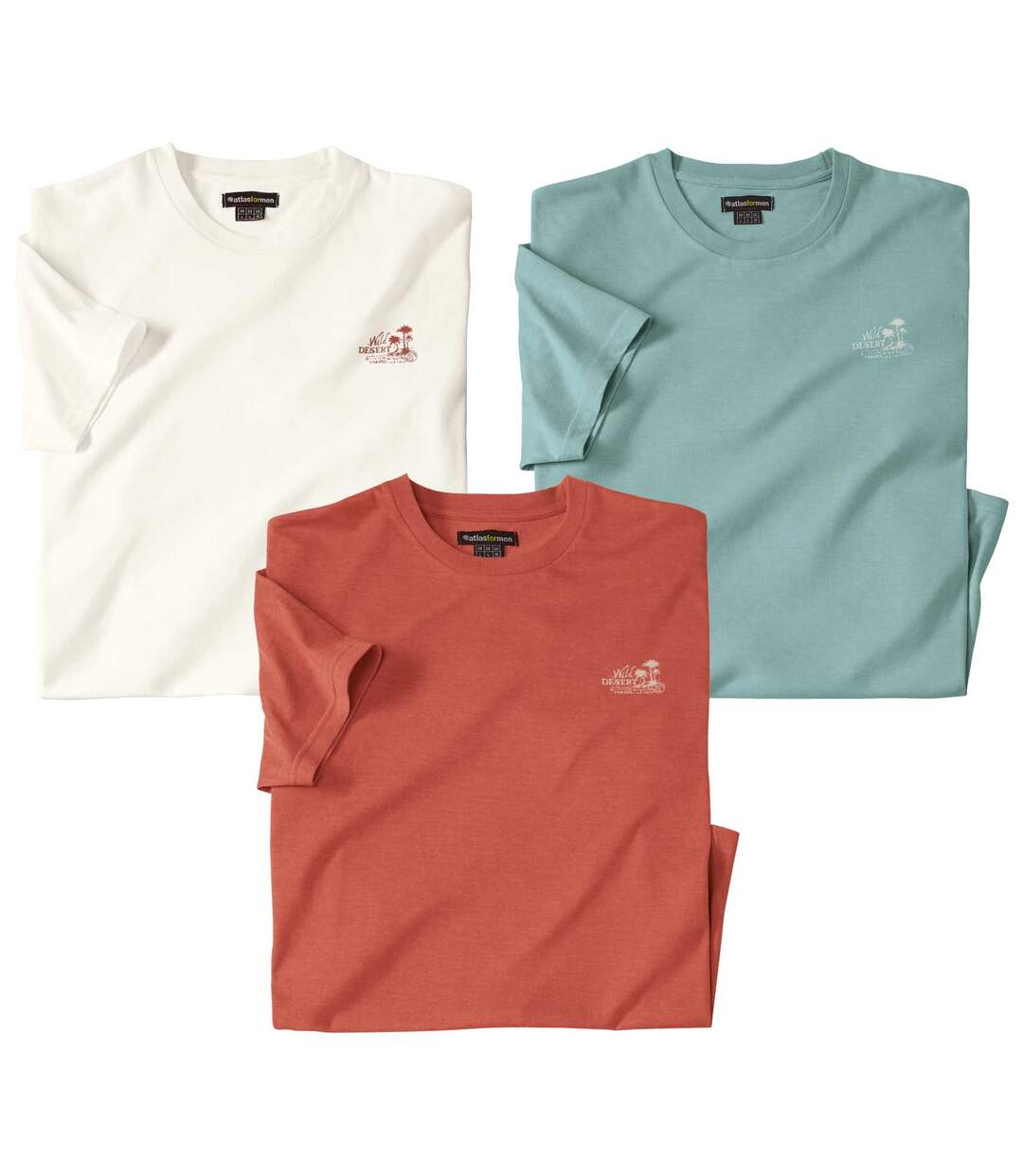 Lot de 3 Tee-Shirts Unis Désert