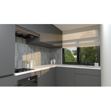 Wandtegel Luna grijs 5 cm x 25 cm keramiek 1,05 m²