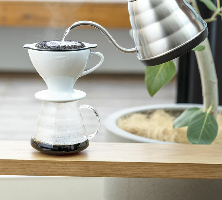 Dripper HARIO W60 PDC-02-W en porcelaine - 1 à 4 tasses - avec filtre permanent