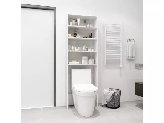 Meuble pour machine à laver blanc brillant 64x24x190 cm