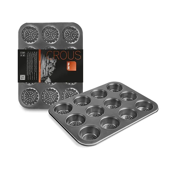 Plaque 12 biscuits perforée en acier 6 cm Ibili