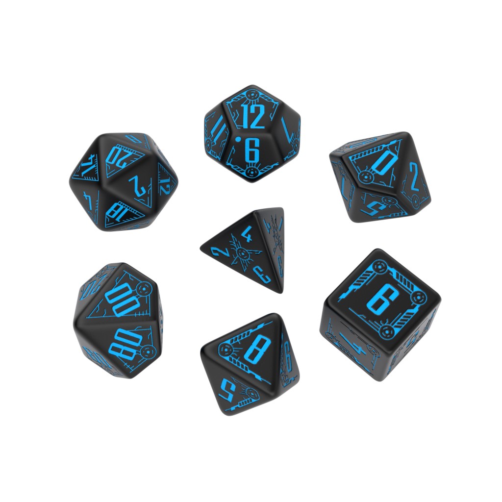 Galactic Black & blue Dice Set
