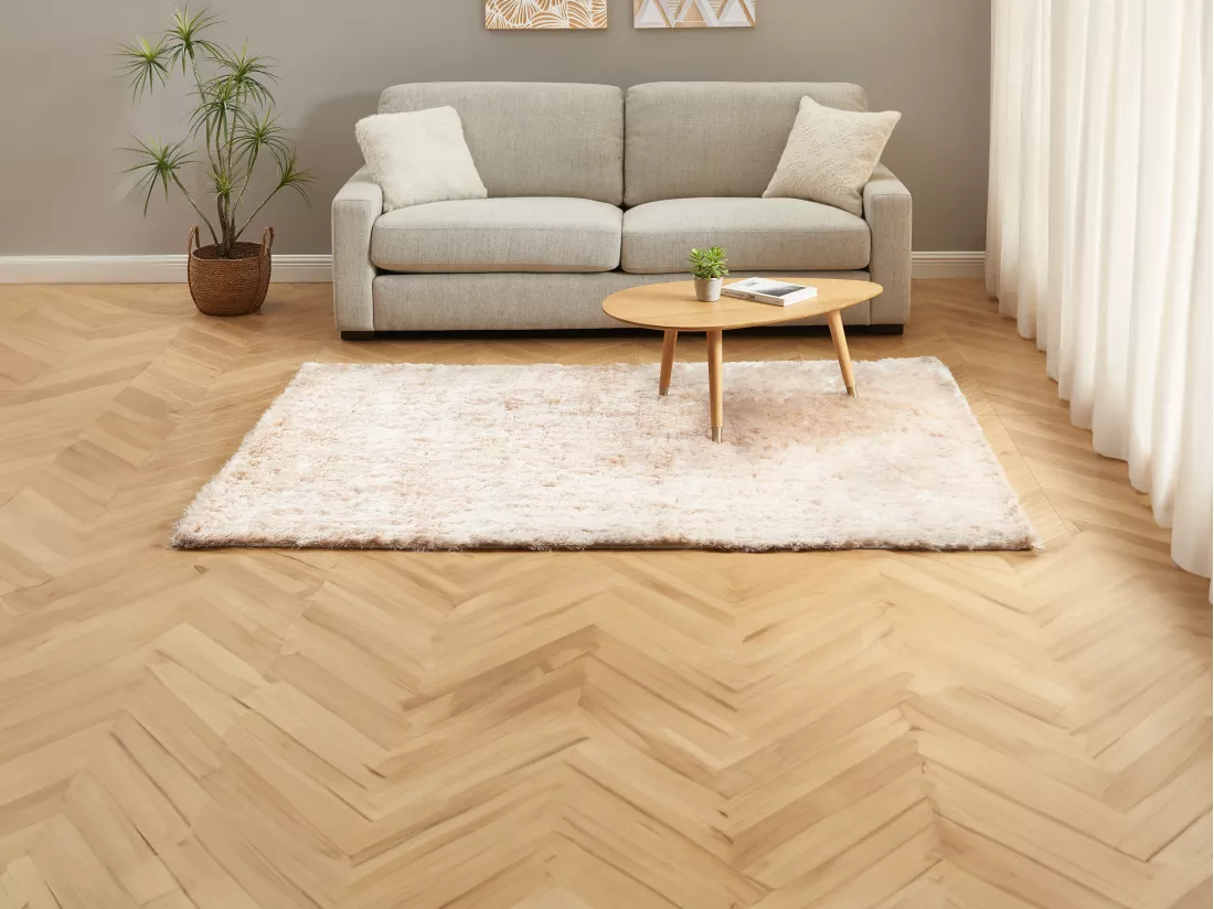 Tapis shaggy à poils longs ultra doux - 200 x 290 cm - Beige - DOLCE