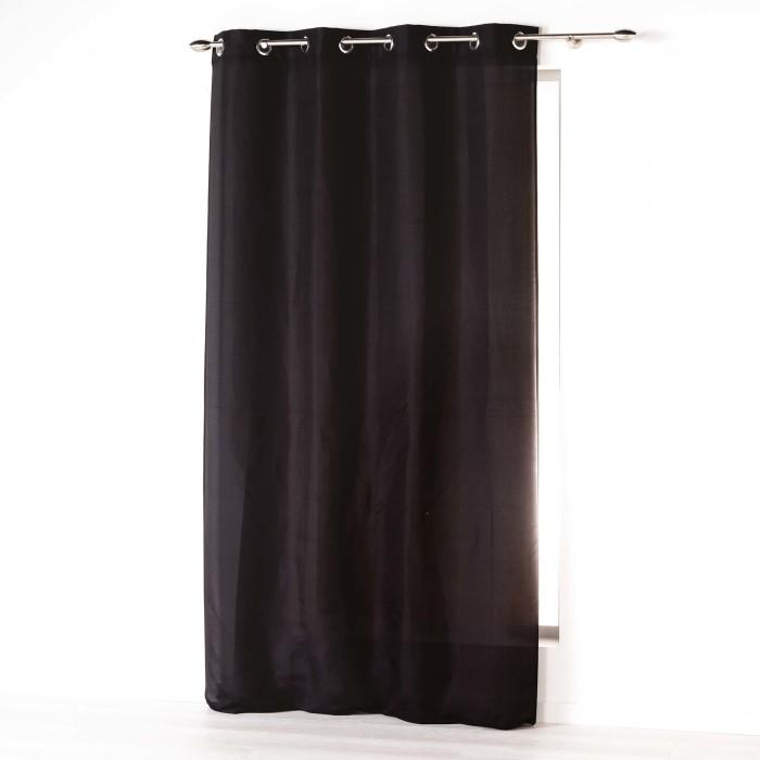RIDEAU A OEILLETS 140X260CM ABSOLU NOIR