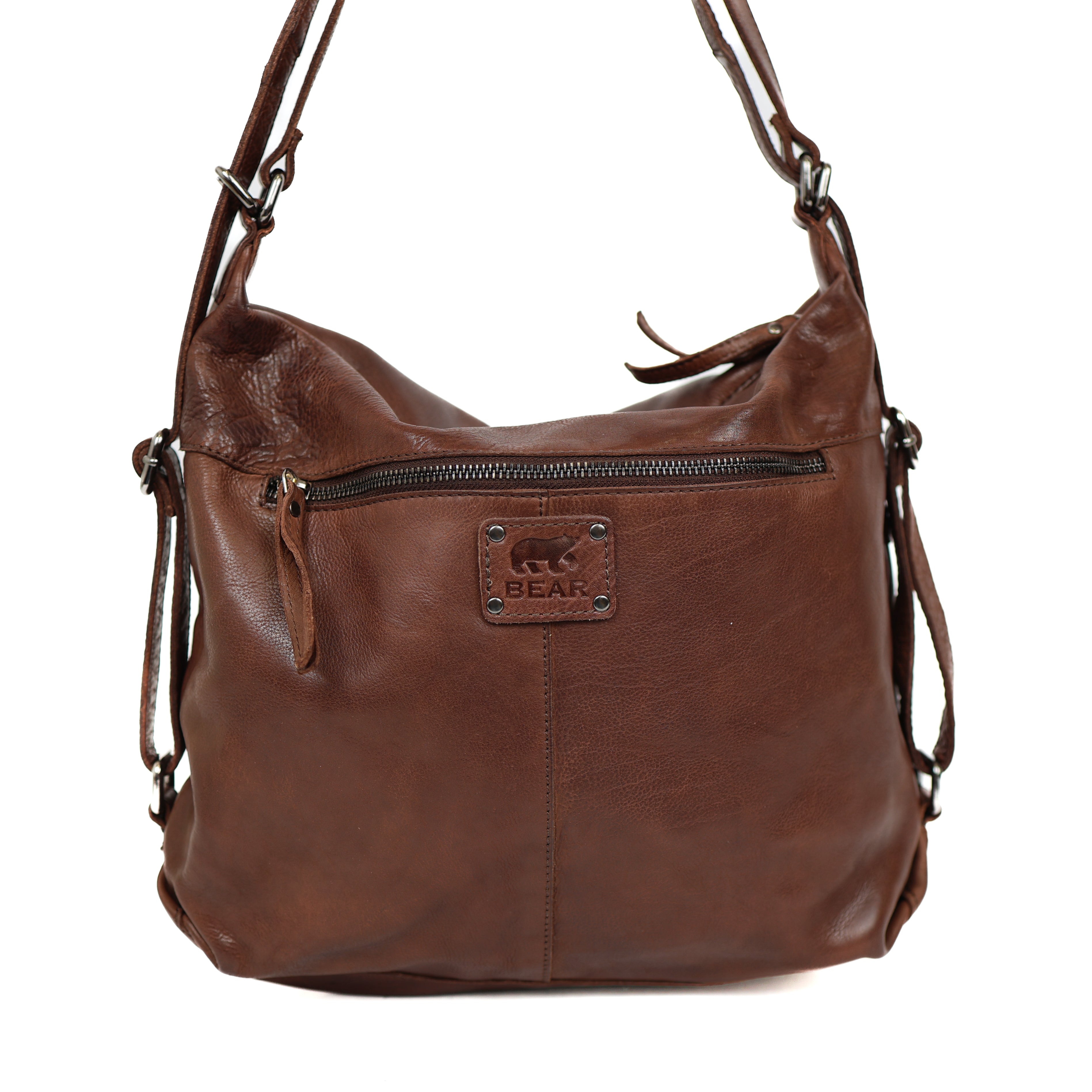 Rugzak/handtas 'Veerle' donkerbruin Brown